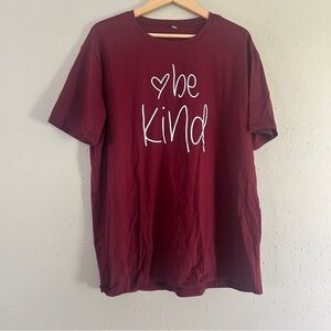 Be Kind Short Sleeve T-Shirt - Red Casual Summer XXL